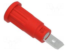 Laboratory connector: 2mm banana | socket | 10A | 31.1mm | red