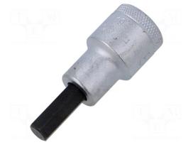 Socket: hex key-bit | HEX 8mm | 1/2" | Chrom-vanadium steel