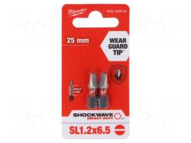 Screwdriver bit | slot | 6.5x1.2mm | Kind: impact | Overall len: 25mm