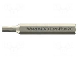 Screwdriver bit | Hex Plus key | HEX 2mm | 840/0 Micro