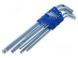 Wrench: hex key-set | spherical | Chrom-vanadium steel | 8pcs.