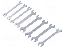 Wrench: flat-set | Chrom-vanadium steel | 8pcs | Kit: spanner set