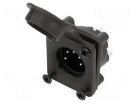 Connector: XLR | socket | male | AXS | 7.5A | 133V | PIN: 5 | IP65 | straight