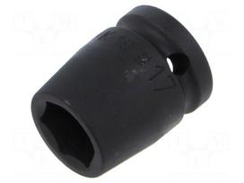 Socket: 6-angles | socket spanner,impact | HEX 17mm | 1/2" | short
