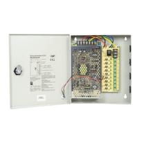CCTV maitinimo šaltinis STC15.2A metalinėje dėžėje, 12V 15A 180W, 9 išėjimai