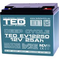 12V 25Ah Giluminio iškrovimo gelinis akumuliatorius (GEL Deep Cycle) | M5 | 181 × 76 × 167 mm