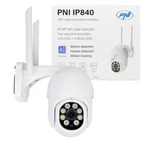 Belaidė vaizdo stebėjimo kamera PNI IP840 WiFi, PTZ, 8MP 4K, micro SD lizdas, autonominė, AI funkcij