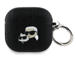 Karl Lagerfeld PU Embossed Karl and Choupette Heads Case for Apple AirPods 4