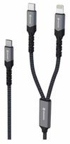 Swissten Textile 2in1 USB-C / Lighting Cable 100W 1.5m