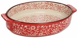 Keramikinis kepimo indas Home4you Star Bake, balta sp./raudona sp., 23.5 cm x 14 cm