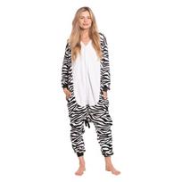 Moteriška Vientisa Pižama Kigurumi Kostiumas Zebra Balta Juoda 165-175 Cm L, L