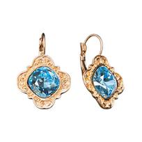 Auskarai moterims DiamondSky „Nostalgia III (Aquamarine Blue)“ su Swarovski kristalais