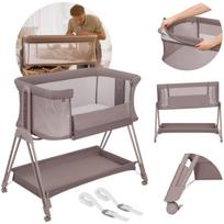 Vaikiška lovelė su ratukais, 2in1 kompaktiški ir atskiri Lionelo Luna Beige Taupe