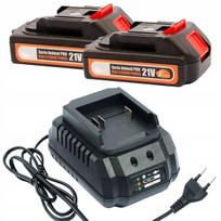Komplektas Rosfix ChargePro 21V – 2x Akumuliatorius 1.5Ah, Greitas įkroviklis 1.2A, Li-Ion, LED