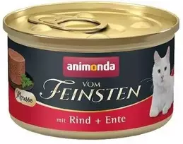 Animoda Kačių Maistas - ANIMONDA Vom Feinsten Mousse Jautiena ir Antiena 85g 11% Baltymų 7% Riebalų