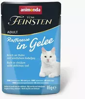 Animoda ANIMONDA Vom Feinsten Adult Raffinesse želė, turtinga vištiena su menke - šlapias kačių maistas - 85 g