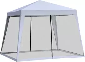 Outsunny Sodo paviljonas, pavėsinė su tinkleliu nuo uodų - pilka 3 x 3 m