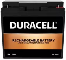 Duracell 12 V 18 Ah VRLA akumuliatorius, sandarus švino rūgšties (VRLA), 12 V, 18 Ah, 18000 mAh, 216 Wh, juodas