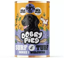 Dobry Pies Šunų Maistas - DOBRY šunims Surf & Turf Upėtakis ir Laukinė Jautiena Šlapias Maistas 400g