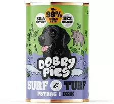 Dobry Pies Šunų Maistas - DOBRY šunims Surf & Turf Upėtakis Sušalęs Šernas Drėgnas 400g
