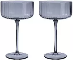 Home4You Vyno taurės DOLCE 2 vnt., aukštis 17 cm, pilkos