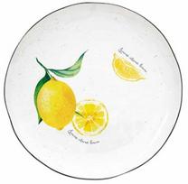 Lėkštė pietų Easy Life Amalfi, 26 cm x 26 cm, balta sp./geltona sp.