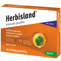 Gerklės dirginimui, užkimimui HERBISLAND, 16 pastilių (Dabar -30%)