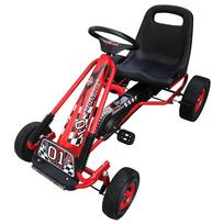 vidaXL Raudonas Pedalais Minamas Kartingas su Reguliuojama Sėdyne