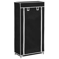 vidaXL Medžiaginė Spintelė Batams 58 x 28 x 106 cm, Uždaroma, Juoda