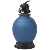 vidaXL Smėlio filtras baseinui su 6 pozicijų vožtuvu, mėlynas, 460mm