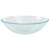 vidaXL Praustuvas iš grūdinto stiklo, 42 cm, skaidrus