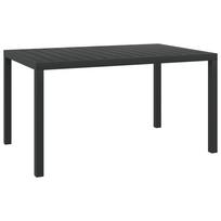 vidaXL Sodo stalas, juodas, 150x90x74cm, aliuminis ir WPC