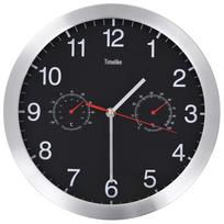 vidaXL Sieninis laikrodis su kvarciniu mechanizmu, juodas, 30cm