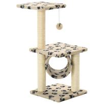 vidaXL Draskyklė katėms su stovais iš sizalio, 65cm, smėlio sp. pėdut.