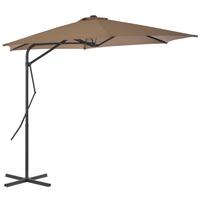 vidaXL Lauko skėtis nuo saulės su plieniniu stulpu, taupe, 300cm