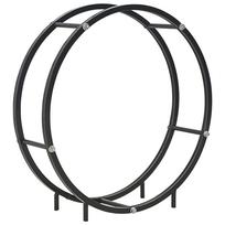 vidaXL Stovas malkoms, juodos spalvos, 70x20x70 cm, plienas