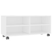 vidaXL TV spintelė su ratukais, balta, 90x35x35cm, apdirbta mediena