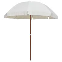 vidaXL Sodo skėtis nuo saulės su plieniniu stulpu, smėlio, 240cm