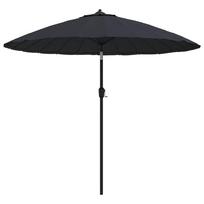 vidaXL Lauko skėtis nuo saulės su aliuminio stulpu, juodas, 270cm