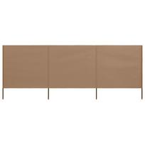 vidaXL Uždanga nuo vėjo, 3 plokštės, taupe spalvos, 400x160cm, audinys