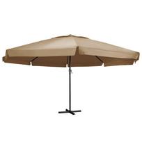 vidaXL Sodo skėtis nuo saulės su aliuminio stulpu, taupe, 600cm