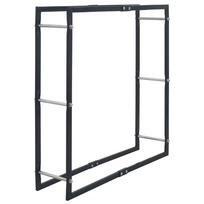 vidaXL Stovas malkoms, juodos spalvos, 100x25x100cm, plienas