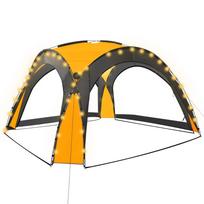 vidaXL Proginė palapinė su LED ir 4 sienomis, geltona, 3,6x3,6x2,3m