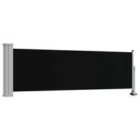 vidaXL Ištraukiama šoninė kiemo pertvara, juodos spalvos, 80x300cm