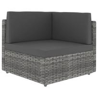vidaXL Modulinė kampinė sofa, pilkos spalvos, poliratanas