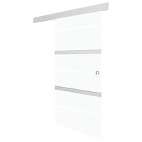 vidaXL Stumdomos durys, sidabrinės, 76x212cm, aliuminis ir ESG stiklas