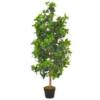vidaXL Dirbtinis augalas-lauramedis su vazonu, žalios spalvos, 120cm