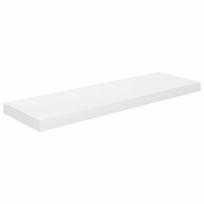 vidaXL Pakabinama sieninė lentyna, balta, 80x23,5x3,8cm, MDF, blizgi