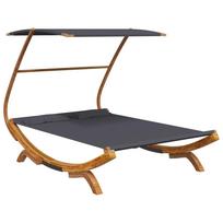vidaXL Lauko gultas su stogeliu, antracito, 165x203x138cm, mediena