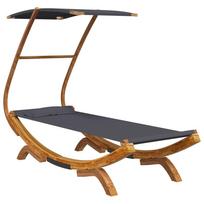 vidaXL Lauko gultas su stogeliu, antracito, 100x190x134cm, mediena